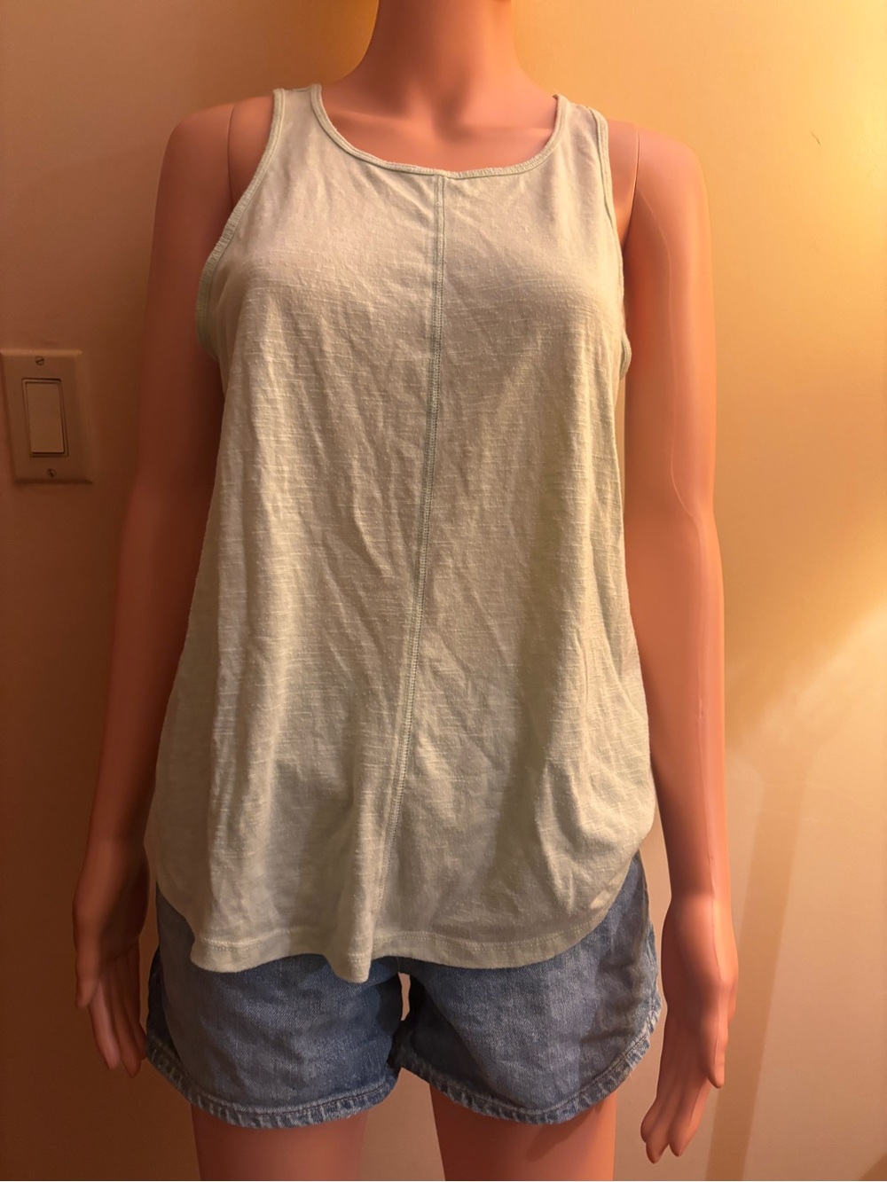 SO Light Sage Scoop Neck Tank Top